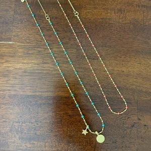 Madewell enamel necklaces.
